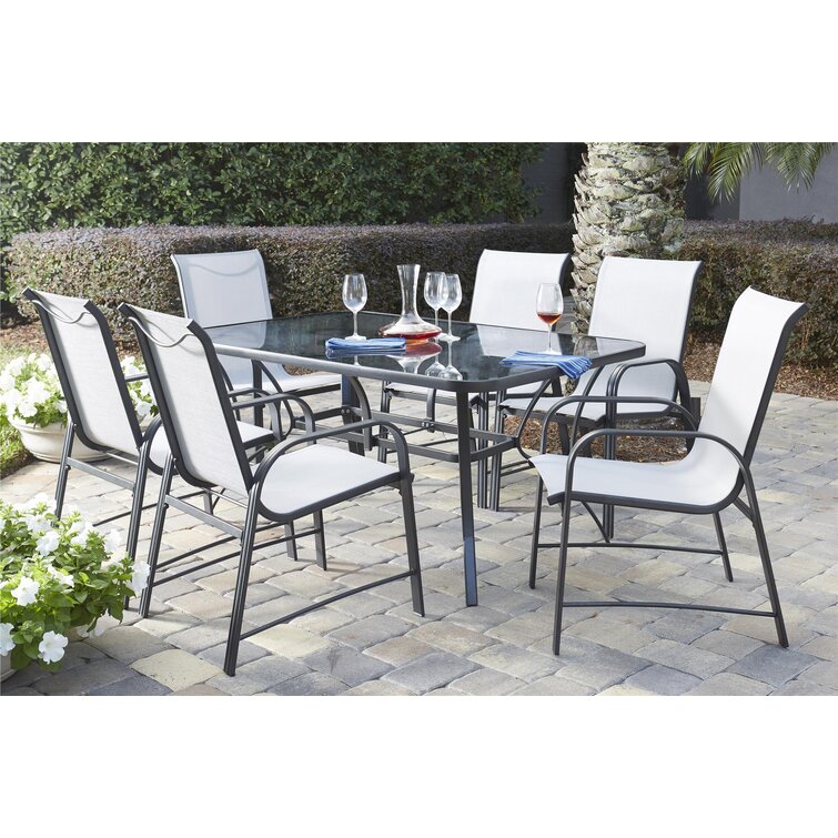 17 Stories Gabar 6 Person Rectangular Outdoor Dining Set